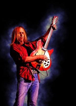 Tom Petty stands officially with the guitar